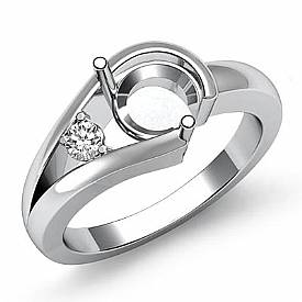 0.05 ct Round Diamond Women Engagement Ring W Gold.