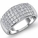 2.20 CT Princess Diamond Mens Wedding Band White Gold