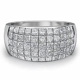 2.20 CT Princess Diamond Mens Wedding Band White Gold