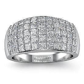 2.20 CT Princess Diamond Mens Wedding Band White Gold