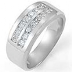 0.85 Ct Round Diamond Mens Wedding Band 14k White gold