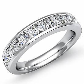 1 Ct. Round Diamond Women Wedding Diamond Band 14k WG