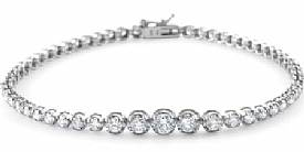 2.75 CT Round Diamond Tennis Bracelet 18k White Gold 7inch