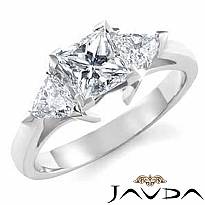 Princess Trillion Diamond Engagement Ring Three 3 Stone Setting 14k W Gold 1Ct