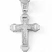 3.25 Ct Princess Diamond Cross Pendant Necklace 14k White Gold
