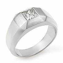 0.50CT Princess Diamond Mens Wedding Band Ring White Gold