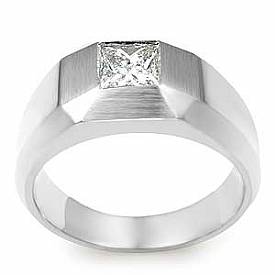 0.50CT Princess Diamond Mens Wedding Band Ring White Gold