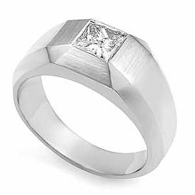 0.50CT Princess Diamond Mens Wedding Band Ring White Gold