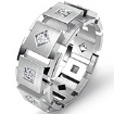 1 CT Princess Eternity Wedding Ring 14k White Gold Mens Diamond Band
