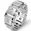 1 CT Princess Eternity Wedding Ring 14k White Gold Mens Diamond Band