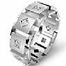 1 CT Princess Eternity Wedding Ring 14k White Gold Mens Diamond Band