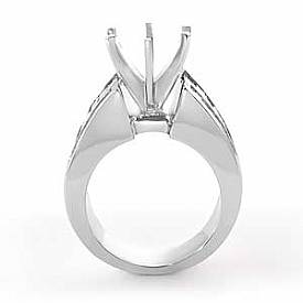 2.00 Ct. Princess & Baguette Diamond Engagement Ring 14k W Gold