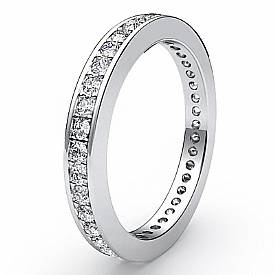 1/3 CT Round Eternity Diamond Wedding band 14k WG