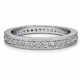 1/3 CT Round Eternity Diamond Wedding band 14k WG