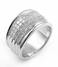 2.10 Ct Princess Diamond Men Engagement Ring 14k W Gold