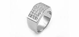 2.40 Ct. Princess Diamond Men Wedding Ring in 14k WG