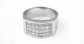 2.40 Ct. Princess Diamond Men Wedding Ring in 14k WG