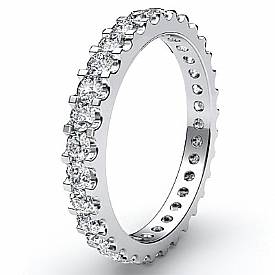 1.25 Ct. Round Diamond Eternity Wedding Band in 14k W Gold
