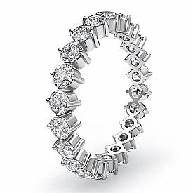 1.40 Ct. Round Diamond Wedding Eternity Ring in 14k W Gold