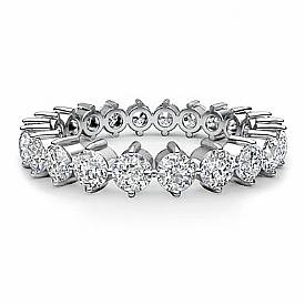 1.40 Ct. Round Diamond Wedding Eternity Ring in 14k W Gold