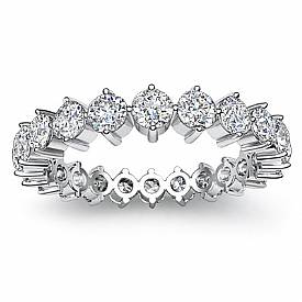 1.40 Ct. Round Diamond Wedding Eternity Ring in 14k W Gold