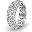 4ct Round Eternity Wedding Ring Diamond Anniversary Band 14k White Gold