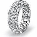 4ct Round Eternity Wedding Ring Diamond Anniversary Band 14k White Gold