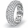 4ct Round Eternity Wedding Ring Diamond Anniversary Band 14k White Gold