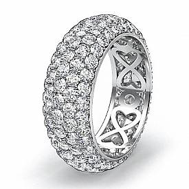 4ct Round Eternity Wedding Ring Diamond Anniversary Band 14k White Gold