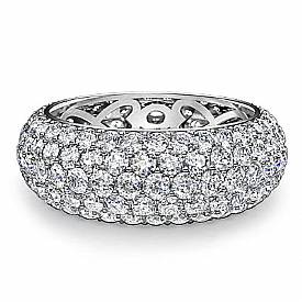 4ct Round Eternity Wedding Ring Diamond Anniversary Band 14k White Gold