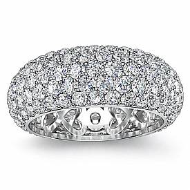 4ct Round Eternity Wedding Ring Diamond Anniversary Band 14k White Gold