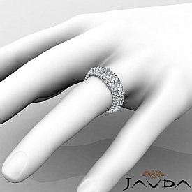 4ct Round Eternity Wedding Ring Diamond Anniversary Band 14k White Gold