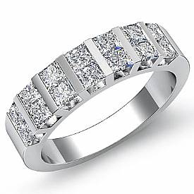 1.13 Ct. Princess Diamond Women Wedding Ring in 14k W Gold