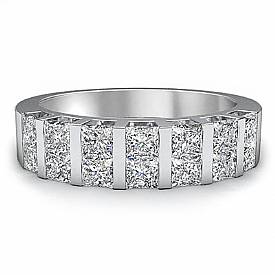 1.13 Ct. Princess Diamond Women Wedding Ring in 14k W Gold