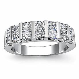 1.13 Ct. Princess Diamond Women Wedding Ring in 14k W Gold