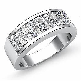 1.40 Ct. Princess & Baguette Men Wedding Engagement Ring W Gold