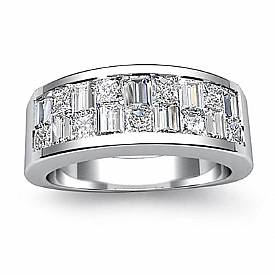1.40 Ct. Princess & Baguette Men Wedding Engagement Ring W Gold