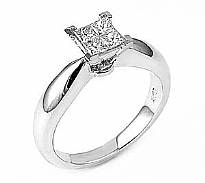 0.35 Ct. Princess Diamond Anniversary Ring in 14k White Gold