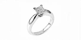 0.35 Ct. Princess Diamond Anniversary Ring in 14k White Gold