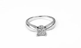 0.35 Ct. Princess Diamond Anniversary Ring in 14k White Gold