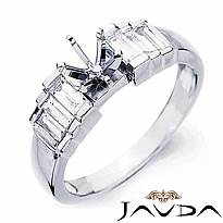1CT Baguette Semi Mount Diamond Women Engagement Ring Channel Setting 14k W Gold