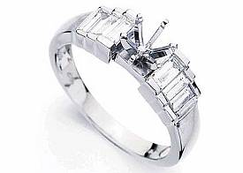 1.00 CT Baguette Diamond Women Engagement Ring 14k Gold