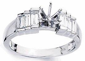 1.00 CT Baguette Diamond Women Engagement Ring 14k Gold