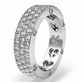 2.4 Ct Diamond Eternity Pave Ring 14k Gold Wedding Band