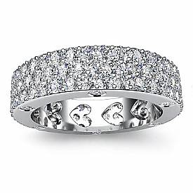 2.4 Ct Diamond Eternity Pave Ring 14k Gold Wedding Band