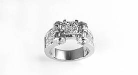 2.60 Ct. Princess & Baguette Diamond Wedding Anniversary Ring