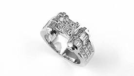 2.60 Ct. Princess & Baguette Diamond Wedding Anniversary Ring