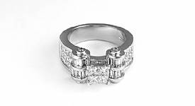 2.60 Ct. Princess & Baguette Diamond Wedding Anniversary Ring