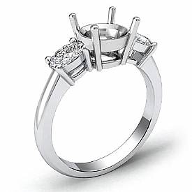 0.50CT Round Diamond 3 Stone Anniversary Ring Setting 14k WG