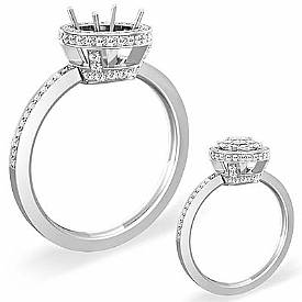 0.80 Ct Round Diamond Engagement Ring Setting 14k W Gold